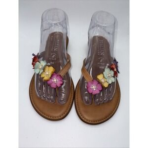 Italian Shoemakers Floral Thong Sandals, Size 8